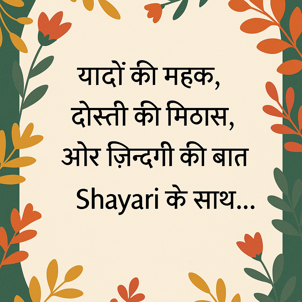 यादों की महक, दोस्ती की मिठास और ज़िन्दगी की बात – शायरी संग्रह